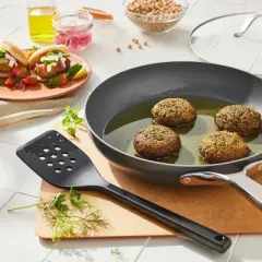 12" Nonstick Hard Anodized Aluminum Frypan with Cover Dark Gray - Figmint&trade;