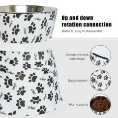 6" Anti-Vomiting Stainless Steel Pet Bowl for Small and Medium Dogs and Cats - Non-slip, Modern Design with Spine Protection