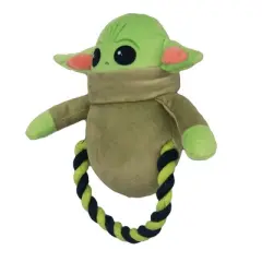 Buckle-Down Dog Toy Plush Rope Toy - Star Wars The Child Plush + Green Black Round Rope