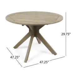 Natividad 5pc Acacia & Wicker Dining Set - Gray - Christopher Knight Home