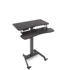 Cruizer Premier Electric Height Adjustable Mobile Podium with Keyboard Tray &ndash; Black &ndash; Stand Steady