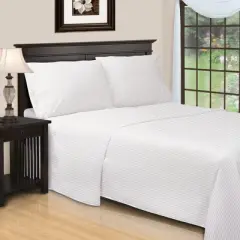 Premium 600-Thread Count Cotton Stripe Deep Pocket Sheet Set by Blue Nile Mills