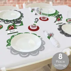 Big Dot of Happiness End Zone - Football - Baby Shower or Birthday Party Paper Charger and Table Decorations - Chargerific Kit - Place Setting for 8