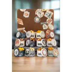 Bar Cart Snacks Gourmet Nut Gift Set &ndash; 12 Vintage-Inspired 2oz Blends &ndash; Entertaining Snack Box for Parties, Tailgates & Game Nights
