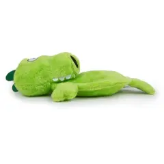 goDog Silent Squeak Flattie Gator Silent Squeak Plush Dog Toy, Chew Guard Technology, Large