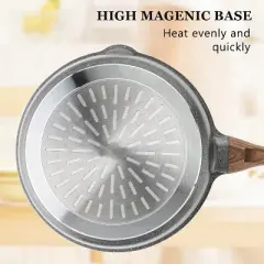 Itopfox Nonstick Skillet with Lid, Deep Frying Pan, Saute Pan, Stay-cool Handle, Healthy Stone Cookware, Induction Compatible