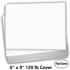 Hamilco Blank Index Cards 6" x 9" Heavyweight Card Stock 120lb Cover White Cardstock Paper - 100 Pack
