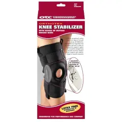 OTC Knee Stabilizer with R.O.M. Hinged Bars, Orthotex, Open Patella, Adjustable Extension