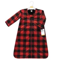 Hudson Baby Long Sleeve Plush Faux Fur Sleeping Bag, Wearable Blanket, Buffalo Plaid