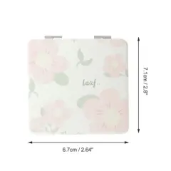 Unique Bargains Women Durable Square Shape Handheld Mirror for Travel Pink 1 Pc