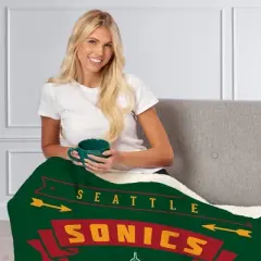 NBA Seattle Supersonics Hardwood Classics Silk Touch Faux Shearling Throw Blanket