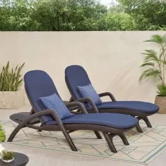 Waverly Patio Faux Wicker Chaise Lounge - Christopher Knight Home: With Cushions, Iron Hardware, Polypropylene Frame