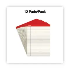 Universal Colored Perforated Ruled Writing Pads, Letter Size Pad (8.5 x 11.75), Wide/Legal Rule, 50 Ivory 8.5 x 11 Sheets, Dozen