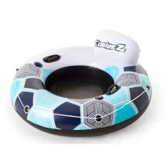 Bestway CoolerZ Rapid Rider 53 Inch Inflatable Pool River Raft Tube Float, Blue, and 95 Inch Inflatable 2 Person River Raft Tube, Color May Vary