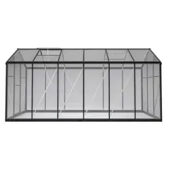 CAVINAS Polycarbonate Greenhouse with UV Protection Walk-in Storage Shed with Adjustable Vent Window