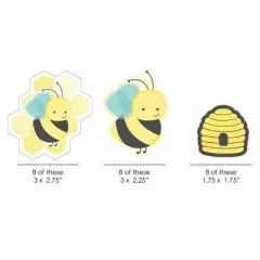 Big Dot of Happiness Honey Bee Paper Straw Decor - Baby Shower or Birthday Party Striped Decorative Straws - Set of 24