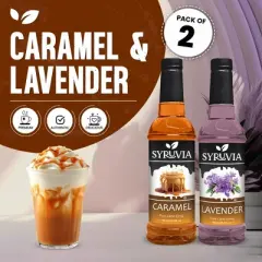 Syruvia Coffee Flavors Variety Pack: Caramel & Lavender 25.4 fl oz Syrup