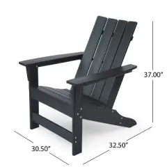 FONTOI Adirondack Chairs, Adirondack Chairs with Handles, Outdoor Backyard Chairs with Reclining Seat Back for Garden, Black, 30.5"*37"*32.5"