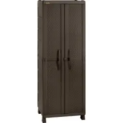 Resin Rattan Wardrobe Cabinet Brown - Inval