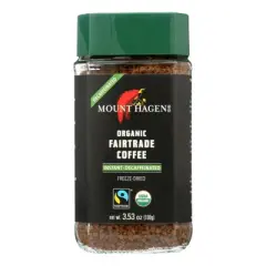 Mount Hagen Organic Fairtrade Instant Decaffeinated Coffee - Case of 6/3.53 oz Jars