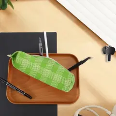 Unique Bargains Zipper Pencil Case Stripes Pattern