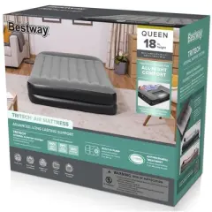 Bestway: Tritech 18" Queen Air Mattress with Built-in AC Pump