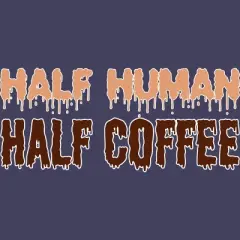 Women's Design By Humans Funny Halloween Costume For Coffee Addicts By TeeShirtMadness Racerback Tank Top