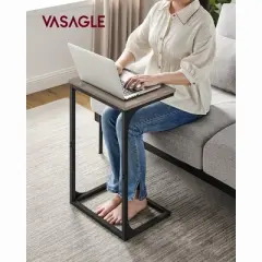 VASAGLE C-Shaped End Table Side Table Couch Table  Small TV Tray Table for Living Room Bedroom