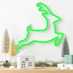 Christmas Faux Neon Leaping Green Deer - Wondershop&trade;