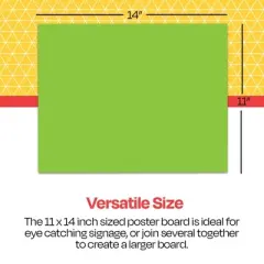 School Smart Poster Board, 11 x 14 Inches, Assorted Neon Colors, Pack of 25