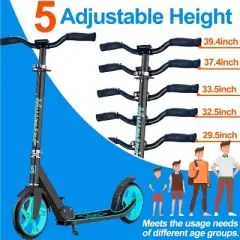 Musment Foldable Scooter -200mm Big Wheels 4 Levels Height Adjustable for Kid, Teens & Adults