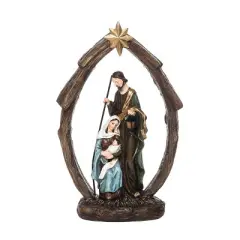 Transpac 11.5 in Multicolor Light Up Nativity Decor Christmas Decorative Object Polyresin