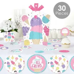 Big Dot of Happiness Scoop Up The Fun - Ice Cream - Sprinkles Party Decor and Confetti - Terrific Table Centerpiece Kit - Set of 30