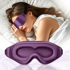 ChicFurnit Eye Mask 3D Deep Contoured Zero Pressure Sleep Eye Mask for Living Room Comfort and Travel Rest, Purple, 3.9"*9.6"*0.67"