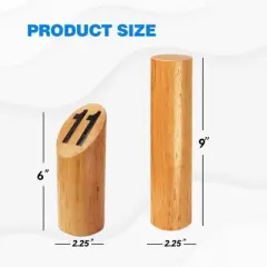 GSE Hardwood 12 Numbered Viking Bowling Toss Game Yard Lawn Throwing Game