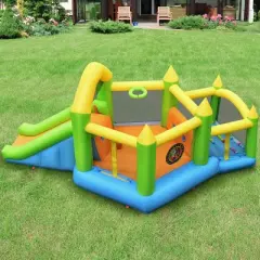 Costway Inflatable Slide Bouncer Ball Pit Basketball Dart Game Without Blower