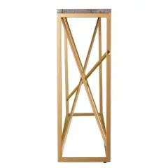 Arendale Faux Marble Skinny Console Table Gray/Gold - Aiden Lane
