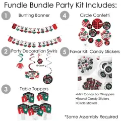 Big Dot of Happiness Christmas Pajamas - Holiday Plaid PJ Party Supplies - Banner Decoration Kit - Fundle Bundle