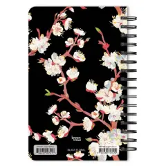 BrownTrout Black Floral Compact Wire Journal with Foil Stamped Cover