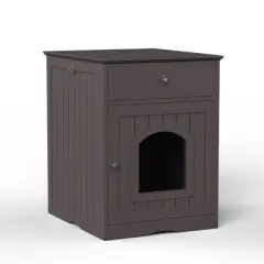 Maliang Wooden Pet House, Cat Litter Box Enclosure with Drawer, Indoor Pet Crate