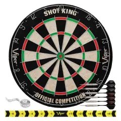 Viper Shot King Dartboard, Wall Defender, Dry Erase Scoreboard, and Black Dart Caddy
