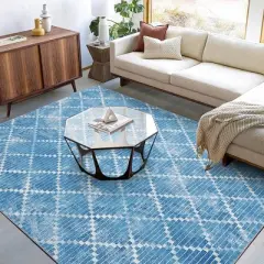 Modern Geomtric Rug Non-Slip Throw Rug Moroccan Rug for Bedroom