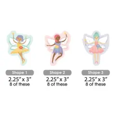 Big Dot of Happiness Let's Be Fairies - Paper Straw Decor - Fairy Garden Birthday Party Striped Decorative Straws - Set of 24