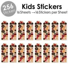 Big Dot of Happiness Rosh Hashanah - New Year Favor Kids Stickers - 16 Sheets - 256 Stickers