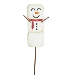 Christmas Marshmallow Snowmen Set/3 Stake  -  Three Yard Decorations 29 Inches -  Ourdioor Indoor  -  C22026  -  Metal  -  White