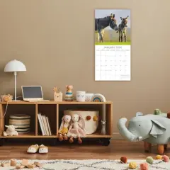2026 Square Wall Calendar, Baby Animals, 16-Month Animal Theme, 180 Reminder Stickers (12x12 In)