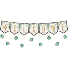 Teacher Created Resources Eucalyptus Pennants Welcome Bulletin Board Set (TCR8472)
