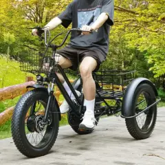 Topteng Electric Trike, 3 Wheel Bicycle with 4.0 Fat Tire