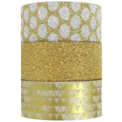 Wrapables Gold Treasure Japanese Washi Masking Tape (Set of 3)