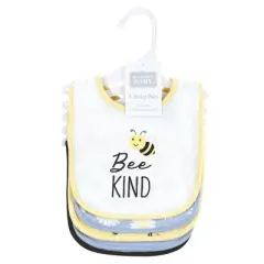 Hudson Baby Infant Girl Cotton Bibs, Bee Kind, One Size